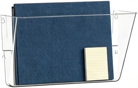MINDEPOT 1 Pockets Acrylic Wall File Organizer Clear File Holder for Office