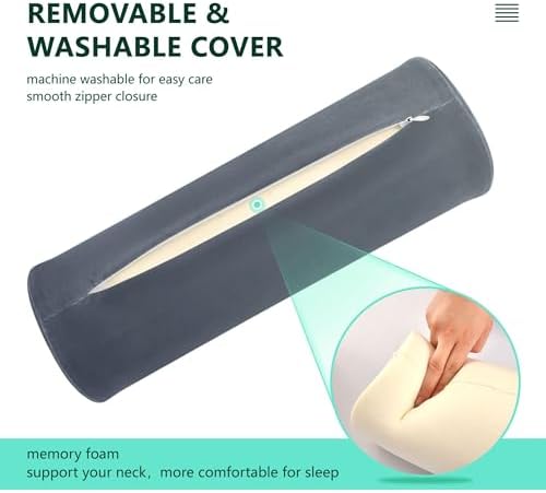 Decorative Bolster Pillow Neck Roll Pillows for Bed Round Pillows for Bed Round Cylinder Pillow Back Support Pillow Blue Grey Gradient