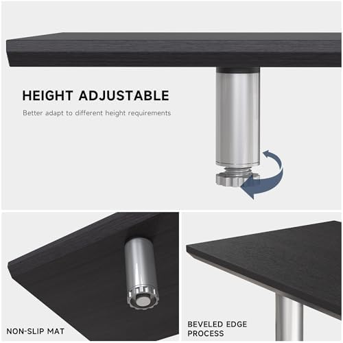 Fenge 39.4” Dual Monitor Stand with Height Adjustable Legs, Black