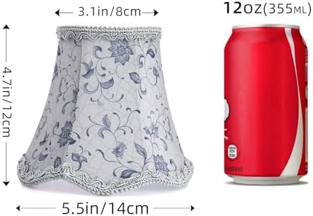 Fuloon Small Clip on Chandelier Lamp Shades, 6 Pack, Irises