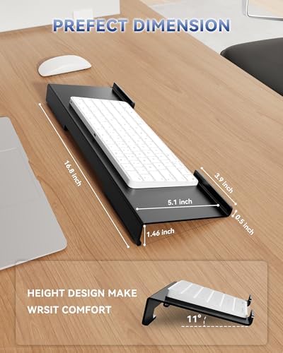 Computer Keyboard Wrist Rest Stand for Desktop(Black), Keyboard Riser