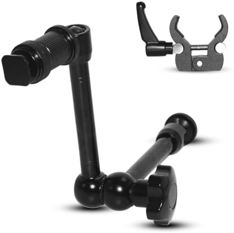 11" Magic Arm Clamp Mount, Camera Monitor Holder with Cold Shoe