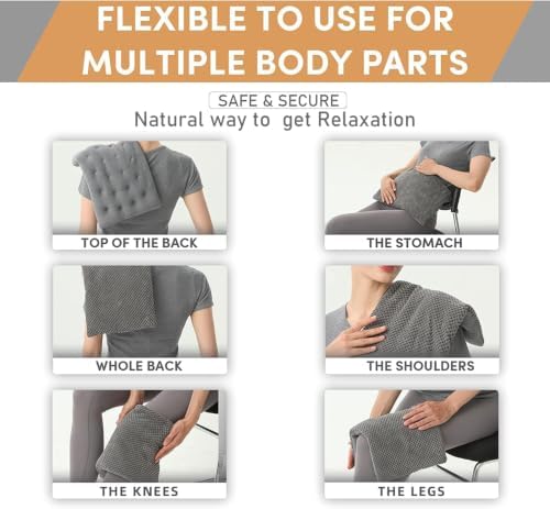 UNCN Wide Microwave Heating Pad with Washable Cover 9.5 x 16in Microwavable