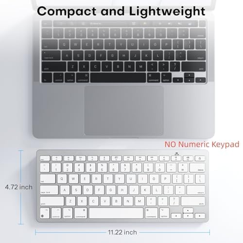 OMOTON Wireless Keyboard for Mac, Bluetooth Stable, No Numpad, Travel Size
