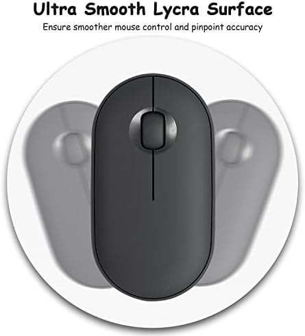 Dapesuom Small Mouse Pad, 6 x 6 Inch Thick Rubber Premium-Textured Non-Slip Portable & Washable Round Mini Mouse Mat for Women Men Wireless Laptops Keyboard Tray Gaming Computer Office Travel, White