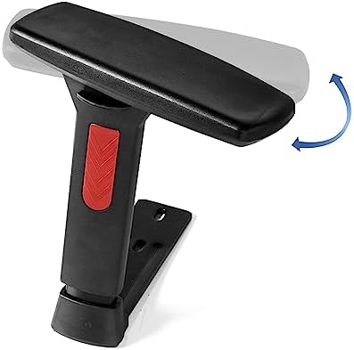 Frassie Height Adjustable Gaming Chair Armrest Pair Boss Chair Arms Set Replacement (Red)