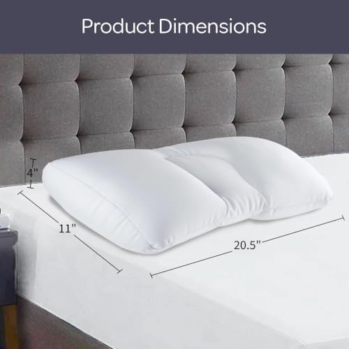 Bluestone Microbead Pillow, White, 20.5” x 11” x 4”
