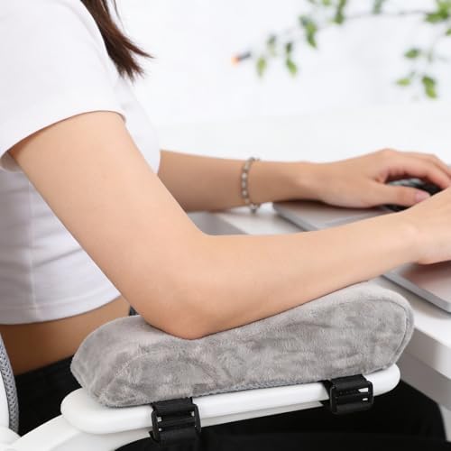 PATIKIL Office Chair Arm Pads, 1 Pair Office Chair Arm Cover Soft Office Chair Armrest Pads Elastic Memory Foam Cotton Removable Washable for Desk Computer Gaming, 25x10x7cm, Black