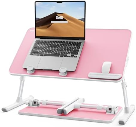 SAIJI Height & Angle Adjustable Laptop Stand for Bed, Lap Desk Tray Table