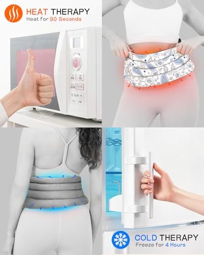 Heating Pad for Neck and Back, Extra Long Microwavable Weighted Moist Heat Pack, Reusable Neck and Back Wrap for Sore Muscles & Stress Relief