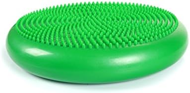 CanDo 30-1870G Inflatable Balance Disc for Balance Training, Proprioception, Strengthening Lower Extremities, Posture, Back Pain, Stress Relief, Restlessness and Anxiety, Green, 14" Diameter