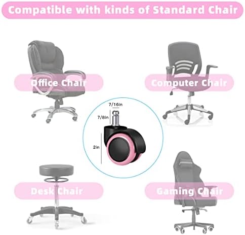 Omyoffice Replacement Office Chair Wheels 2", 1000LBS, Set of 5