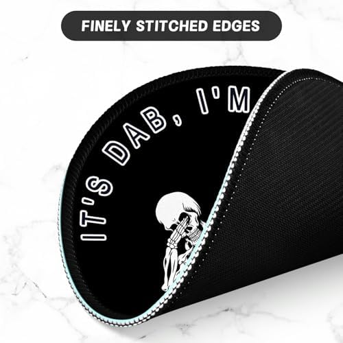 ITNRSIIET Round Mouse Pad with Stitched Edge Premium-Textured Waterproof Non-Slip Rubber Base Desktop Protection Mat Diameter 8.7 inches, Dab