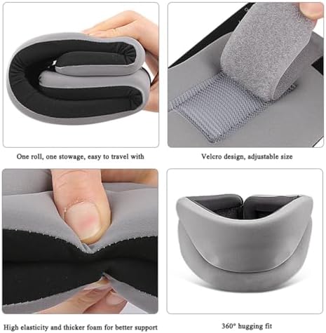 Neck Brace for Neck Pain and Support, Adjustable Soft Foam Cervical Collar for Sleeping, Women Men Neck Protectors Wraps Keep Vertebrae Stable and Aligned, Cervical Spine Pressure Relief (Gray, M)