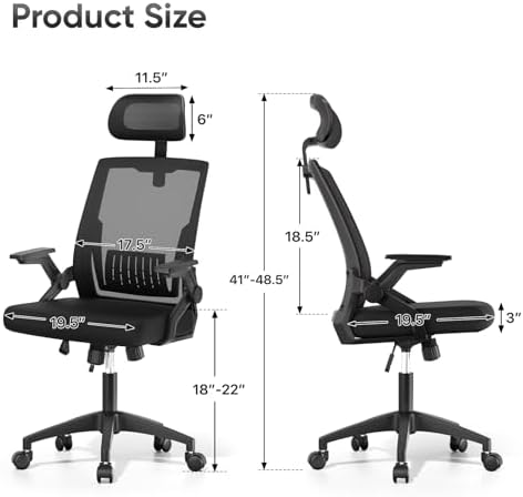 Athena Collection Mesh Back Ergonomic Office Chair with Headrest, 6 Pack