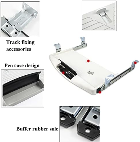 V3VOGUE Keyboard Tray Under Desk Adjustable Height - with Extension Ball Bearing Slides, Smoothly Pull Out Keyboard Drawer Keyboard Platforms, Can Hidden Under The Desk, Easy to Fit