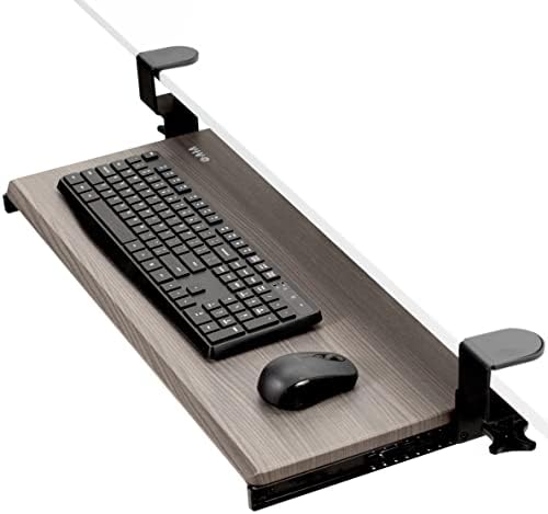 VIVO Large Clamp-on Computer Keyboard and Mouse Under Desk Slider Tray, 27 x 11 inch Pull Out Platform Drawer, Gray, MOUNT-KB05GY