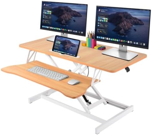 37" Height Adjustable Standing Desk Converter, Stand up Desk Riser