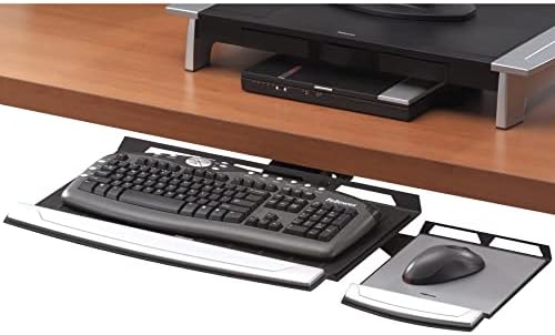 Fellowes Office Suites Adjustable Keyboard Tray (8031301),Black/Silver, 2"" x 30.3"" x 13.9"""