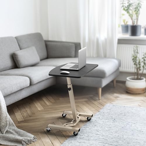 Le Crozz Mobile Height Adjustable Laptop Rolling Cart, Espresso