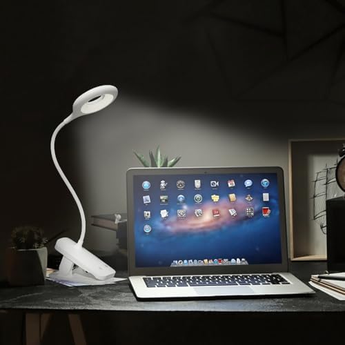 CUHIOY 2Pack Rechargeable Clip on Reading Light for Bed Headboard, White