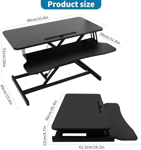 Standing Desk Converter, Height Adjustable, Dual Monitor with Keyboard Tray