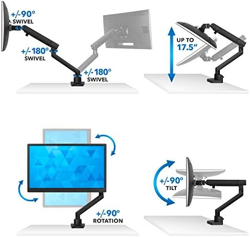 Mount-It! Single Monitor Desk Mount, Top-Mount Arm, 17-32" Screens