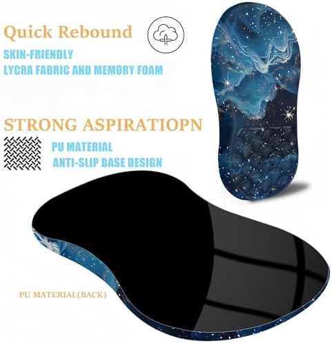 Ergonomic Mouse Pad Wrist Support,Blue Space Wrist Rest Mousepad for Carpal Tunnel Pain Relief,Integrated Memory Foam Slope Massage Bulge Design
