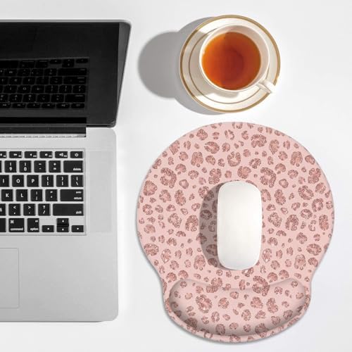 Britimes Ergonomic Mouse Pad with Wrist Support, Leopard Rose