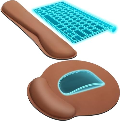 KTRIO Keyboard Wrist Rest & Mouse Pad with Wrist Rest, Coffee Brown