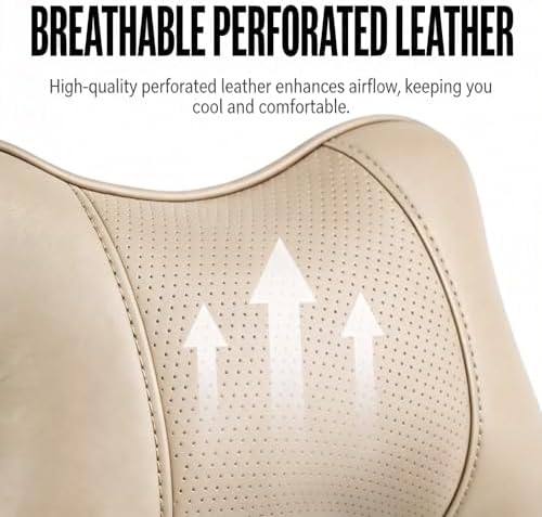 Car Pillow for Driving Seat Soft Leather Headrest Neck Support 2PCS
