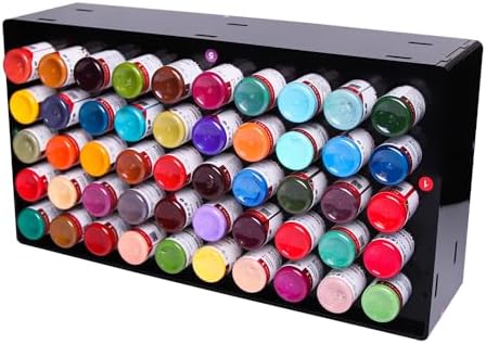 Tattoo Ink Holder Rack for 50 Bottles, Wall Mount & Desktop Tattoo Ink Organizer for 1oz Bottles, Plastic Display Storage Shelf, Easy Assembly Tattoo Supply Rack for Tattoo Artists & Studios