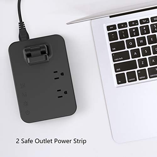 Drevet LED Desk lamp with USB C Charging Port, Table Light with 3 USB Charger and 2 AC Power Outlet, 3 Color Model, 3 Level Brightness, Touch Control, Memory Function, Eye-Caring Office Foldable Lamp