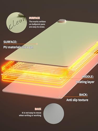 PAIDU Heated Mouse Pad Hand Warmers, Electric Warm Office Desk Mat