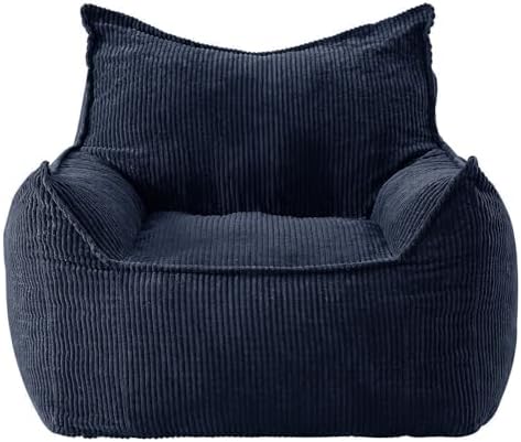 EBENCHICO Giant Bean Bag Chair for Adults, Corduroy Large Bean Bag Chairs for Teens with Armrests, Comfy Adult BeanBag Chair Sofa Couch with Filler Included for Bedroom Living Room