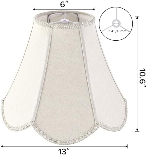 GO&SO Lamp Shades 1Pc,6" x 13" x 10.6",Scalloped Lamp Shade,Beige Petals