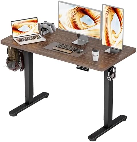 BIZUM Standing Desk Electric Adjustable Computer Desk-Stand up Desk Office Gaming Home Office Memory Desks 48x24 inches Wild Walnut