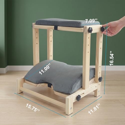Double Step Foot Rest Under Desk,Adjustable Wooden Foot Stool with 4Heights