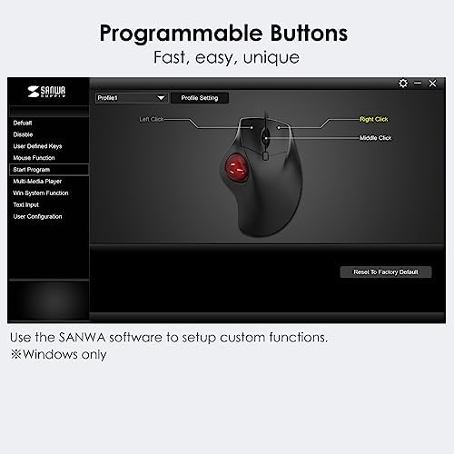 SANWA Bluetooth Trackball Mouse + 3-Device Bluetooth Keyboard with Touchpad Set, Programmable Silent Rollerball Mice, 20 Shortcuts, Pantograph Keys Keyboard, Compatible with Mac, Windows, Laptop, iOS