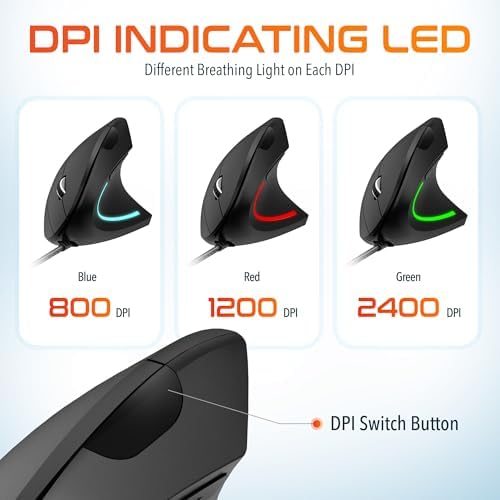 Delton S12 Ergonomic Vertical Wired Mouse