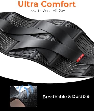 Ultra Breathable Work Back Brace for Men, Upgraded Medical-Grade Support