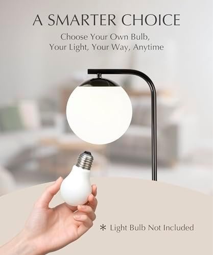 HarvestLand Midnight Sphere Marble Base Table Lamp, Globe & Modern Lamp