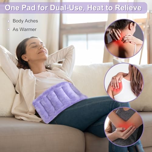 SuzziPad Microwave Heating Pad for Muscle Soreness Fatigue, 7"X16", Purple