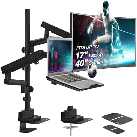 AVLT Laptop & Monitor Arm Pole Top Mount for 17-40" Screens - Black