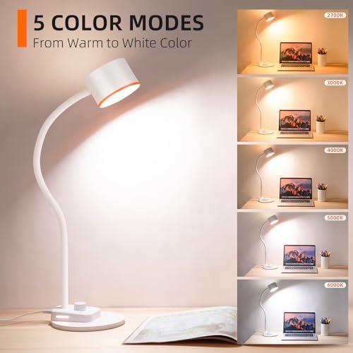LiFMIRA LED Desk Lamp, 1200LM for Home Office,5 Colors Fully Dimmable White