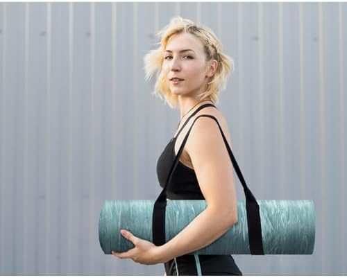 UMINEUX Extra Thick Yoga Mat, 2/5 Inch (10MM), Natural Rubber and TPE Non Slip Yoga Mats with Strap for Women Men, Eco Friendly Exercise Mat for Yoga, Pilates and Home Workout