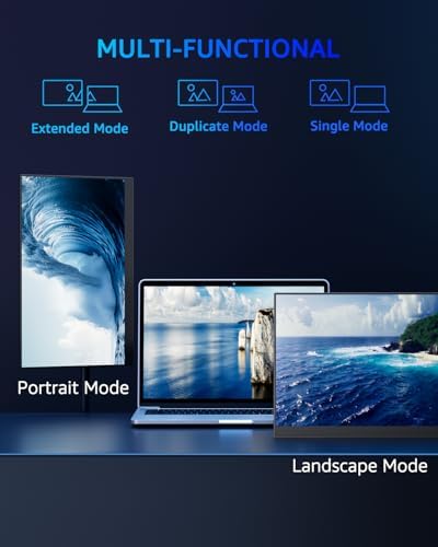 Yodoit 4K Portable Monitor, 16" 3840×2400 UHD IPS Travel Screen 1200nit Sunlight-Readable with 145% sRGB, 2000:1 Contrast for Photo Editing Outdoor Work Compatible with Laptop PC Mac PS5 Black