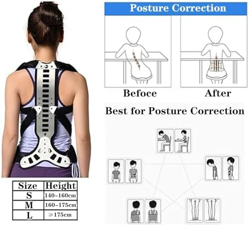 SFKLYU Posture Corrector Back Support Adjuatable Cervical Thoracic Orthosis Chest Fixed Brace Thoracic Traction Device for Hunched Back, Kyphosis, Vertebral Compression Fracture,L