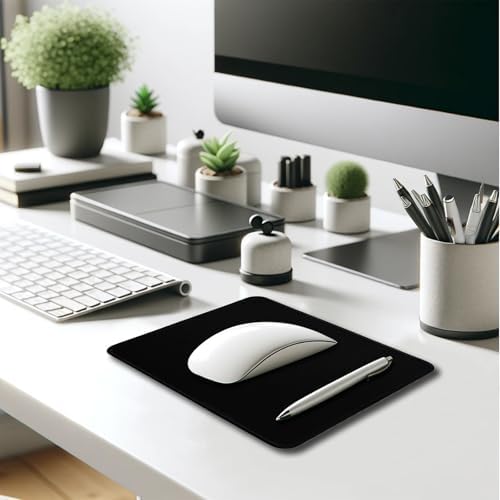 Black Office/Gaming Mouse Pad, 10.2 x 8.2 Inches Cute Stitched Desk Mat