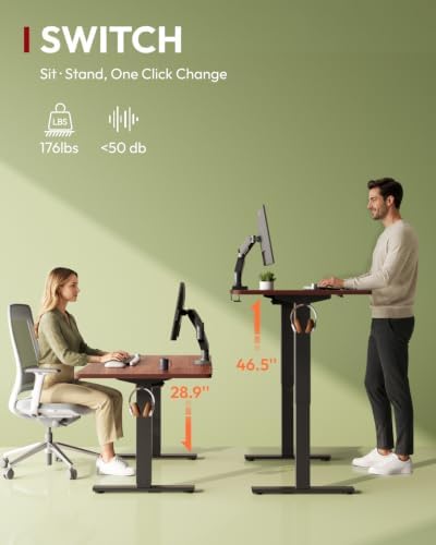 SANODESK 1'' Thick One-Piece 60 x 24'' Height Adjustable Standing Desk
